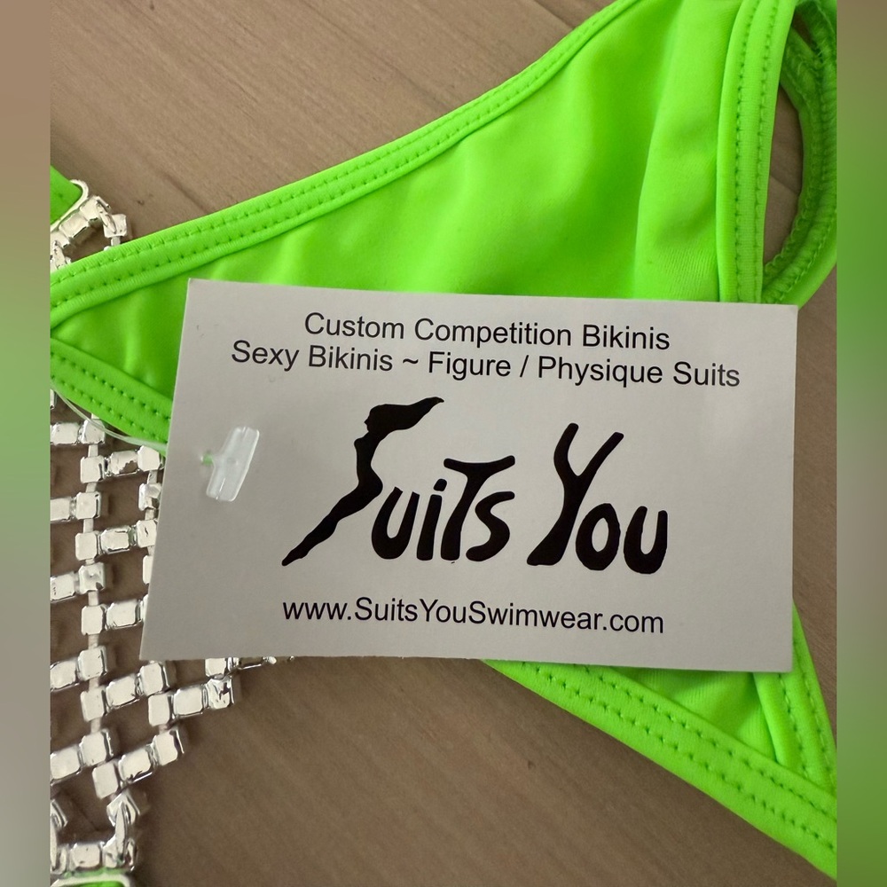 Suits You Neon Green Bikini Competition Posing Suit